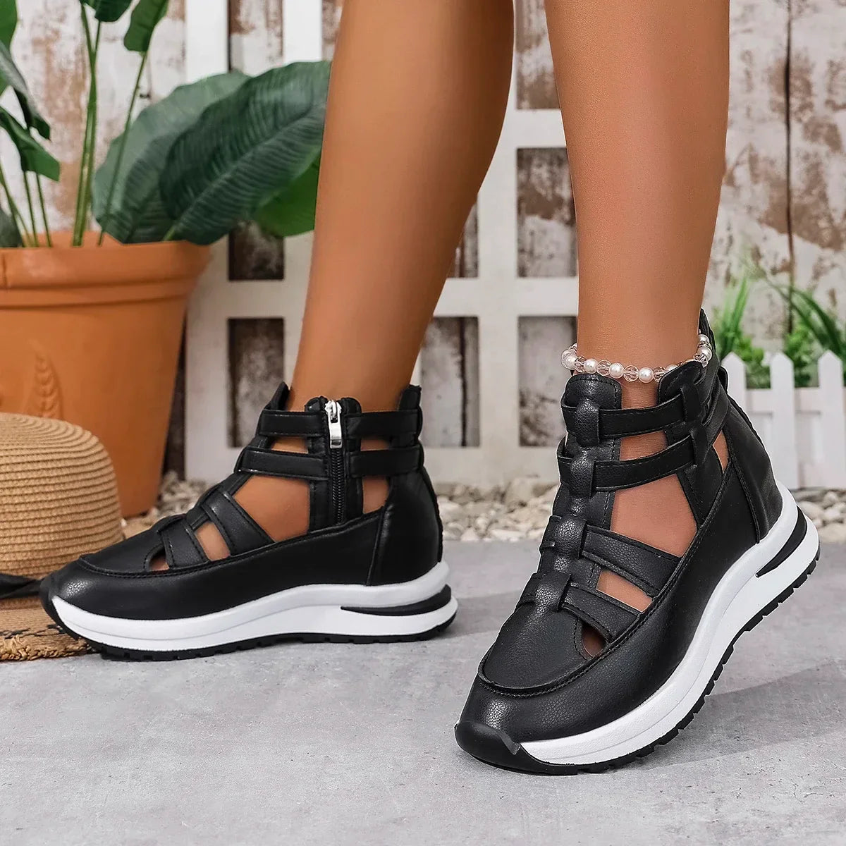 Women Sandals New Closed Toe Office and Career Summer Solid Wedge Shoes for Women New High Quality Buckle Strap Sandals Women