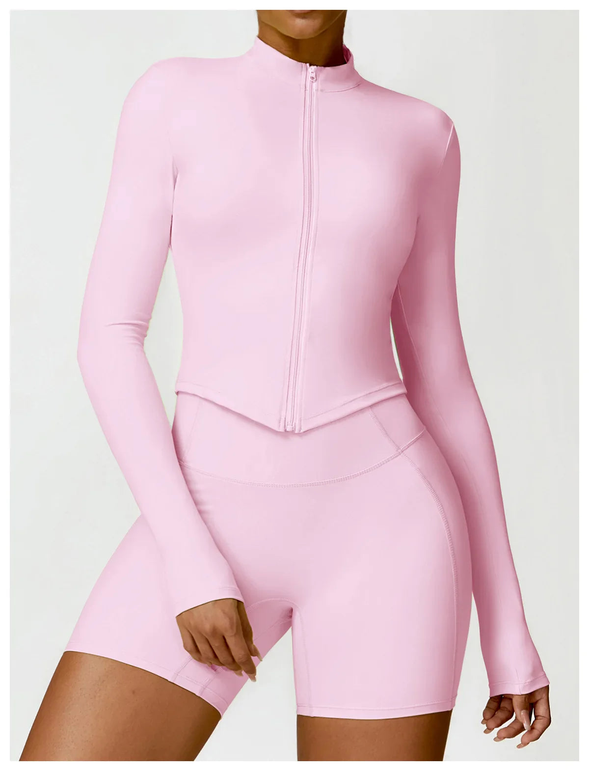 Chaqueta de mujer con cremallera completa y estilo deportivo