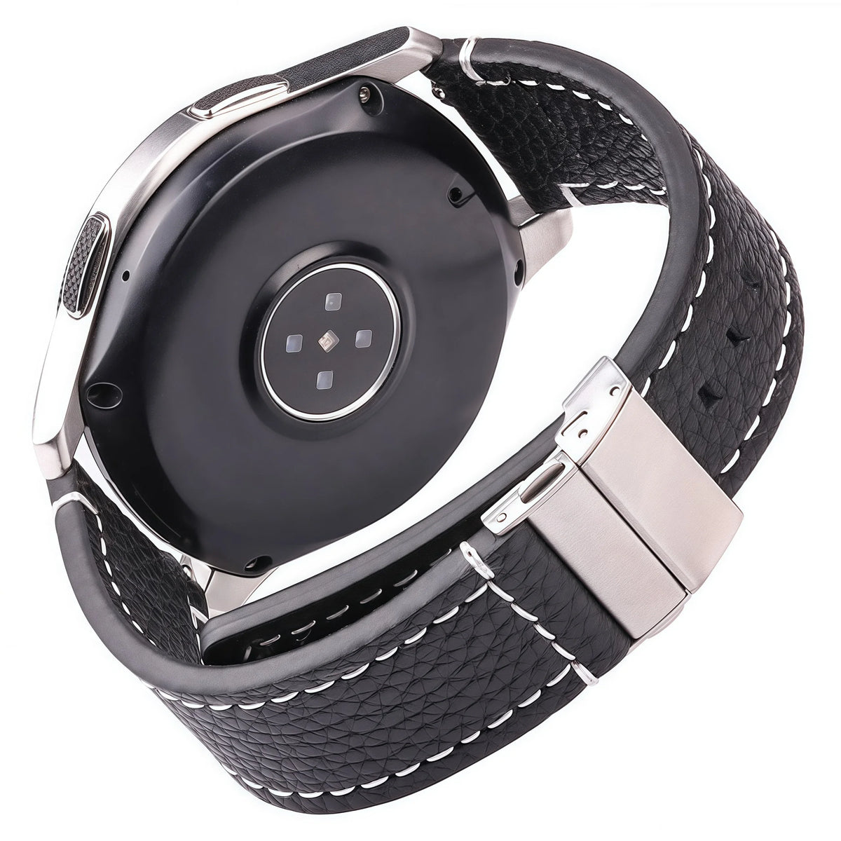 Garmin 18/20/22mm Quick Release Pebbled Leather Band with Folding Clasp