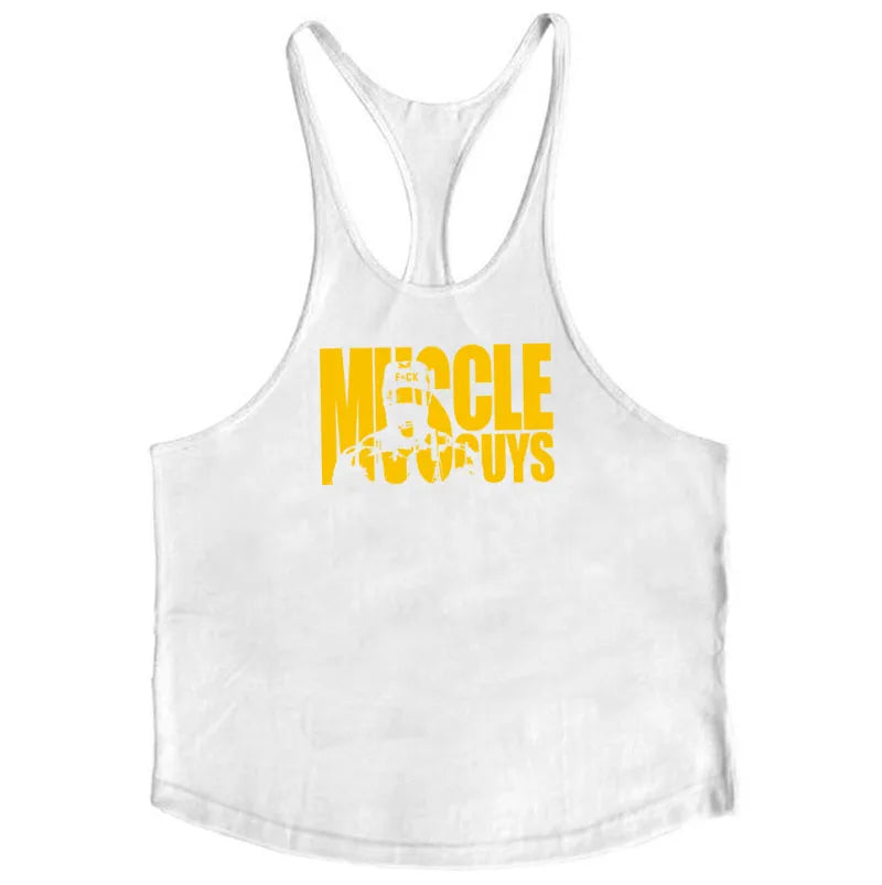 Camiseta Muscleguys sin mangas tipo tirantes finos para fitness