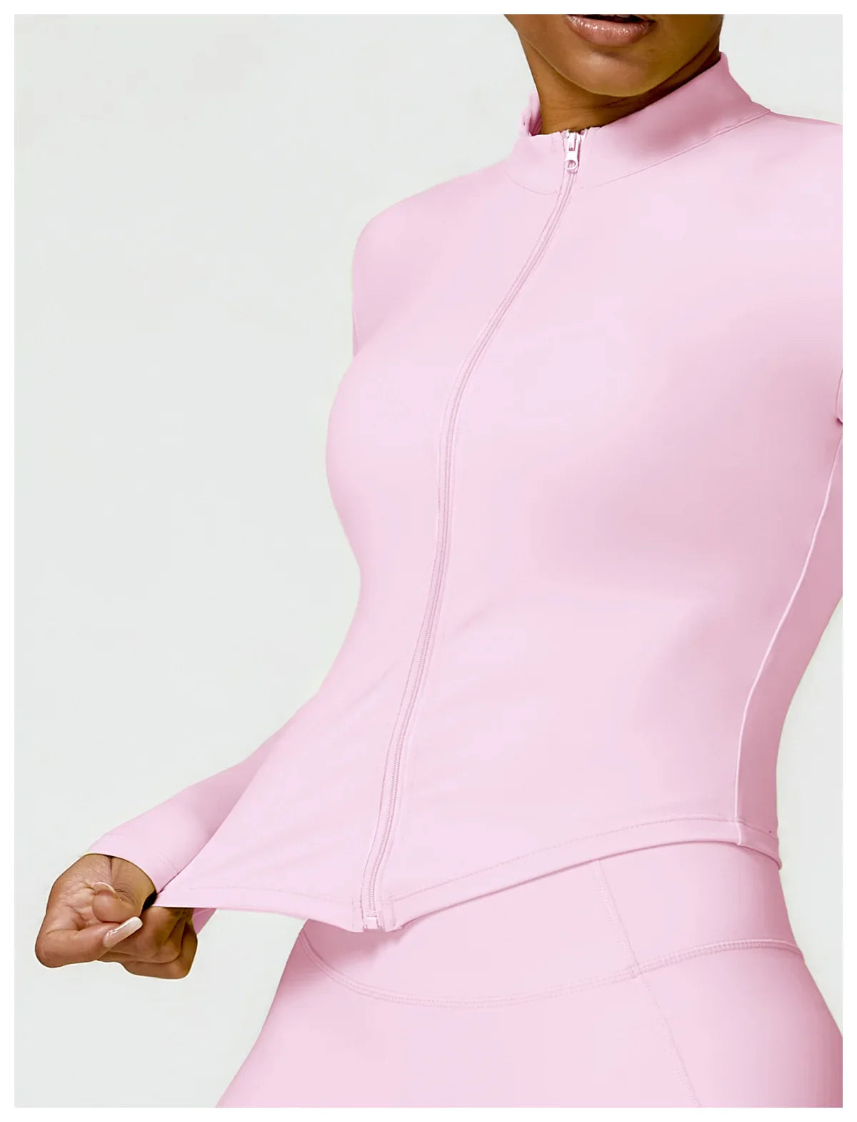 Chaqueta de mujer con cremallera completa y estilo deportivo