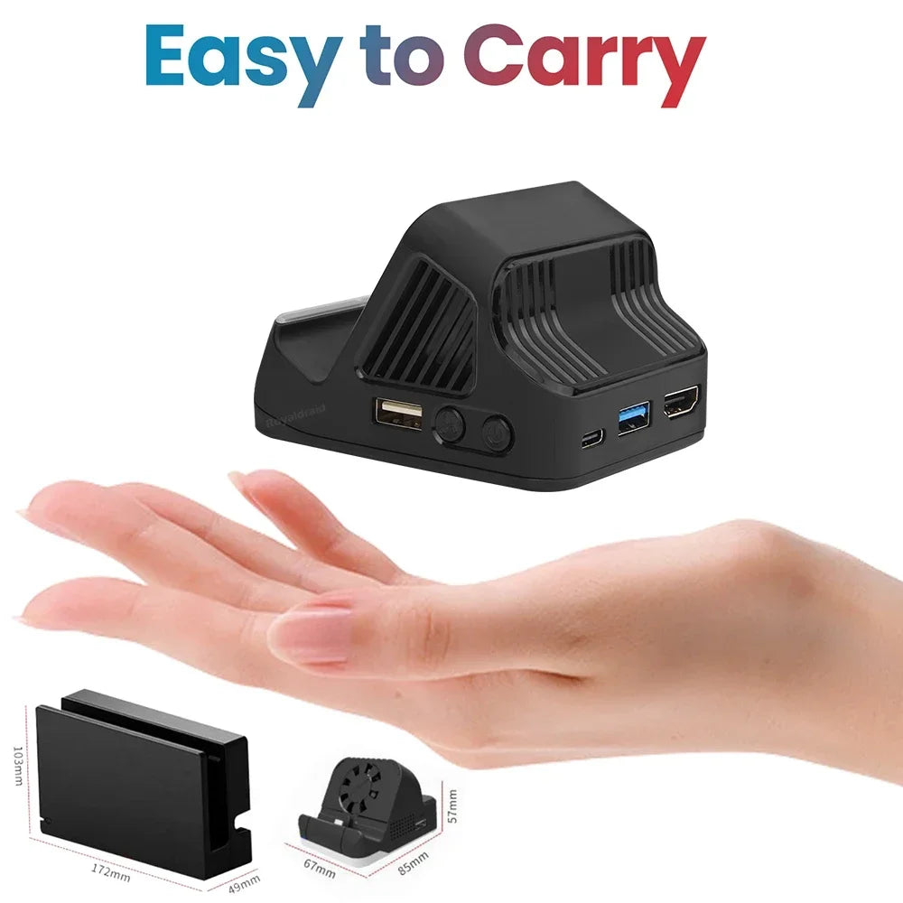 2026 NEW For Switch OLED Console For NS Switch Portable Multifunction TV Projector Charging Dock With Cooling Fan USB 3.0 Port
