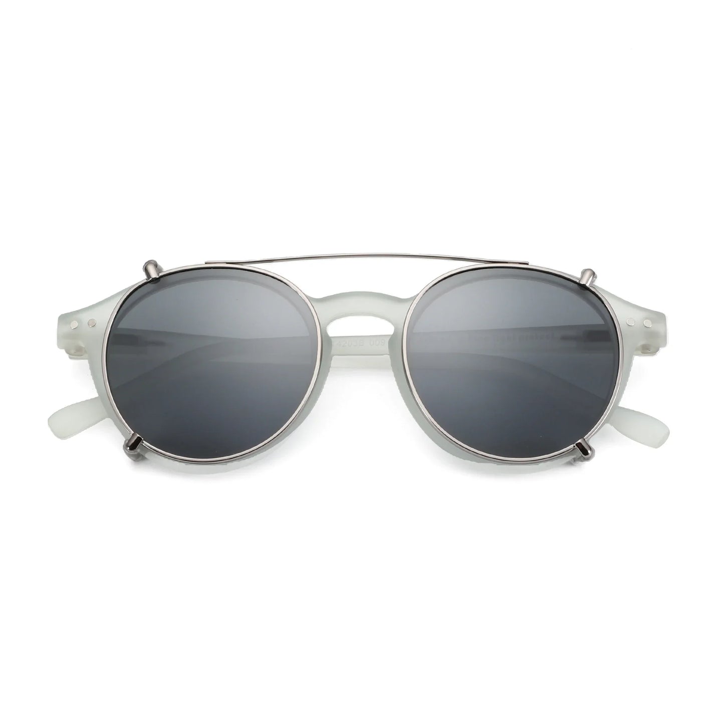 ZENOTTIC-Steampunk Style Clip On Sunglasses for Men Women Anti Blue Light Glasses+Polarized Clip Fashion/Retro Computer Eyewear