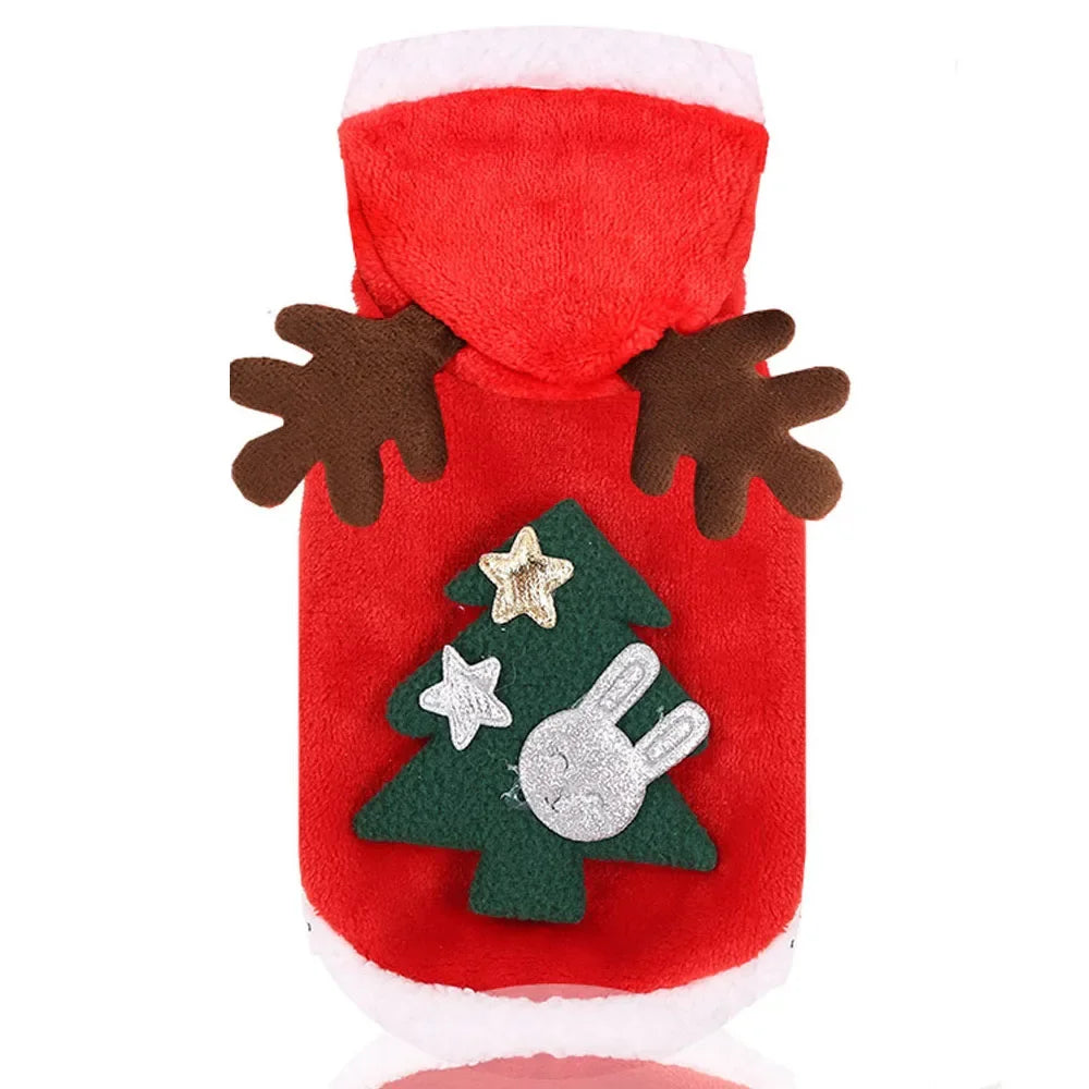 Dog Hoodies Christmas Halloween Dog Holiday Sweater Coat Puppy Snow Elk Reindeer Snowman Cosplay Clothes for Dog Pet Cat Costume