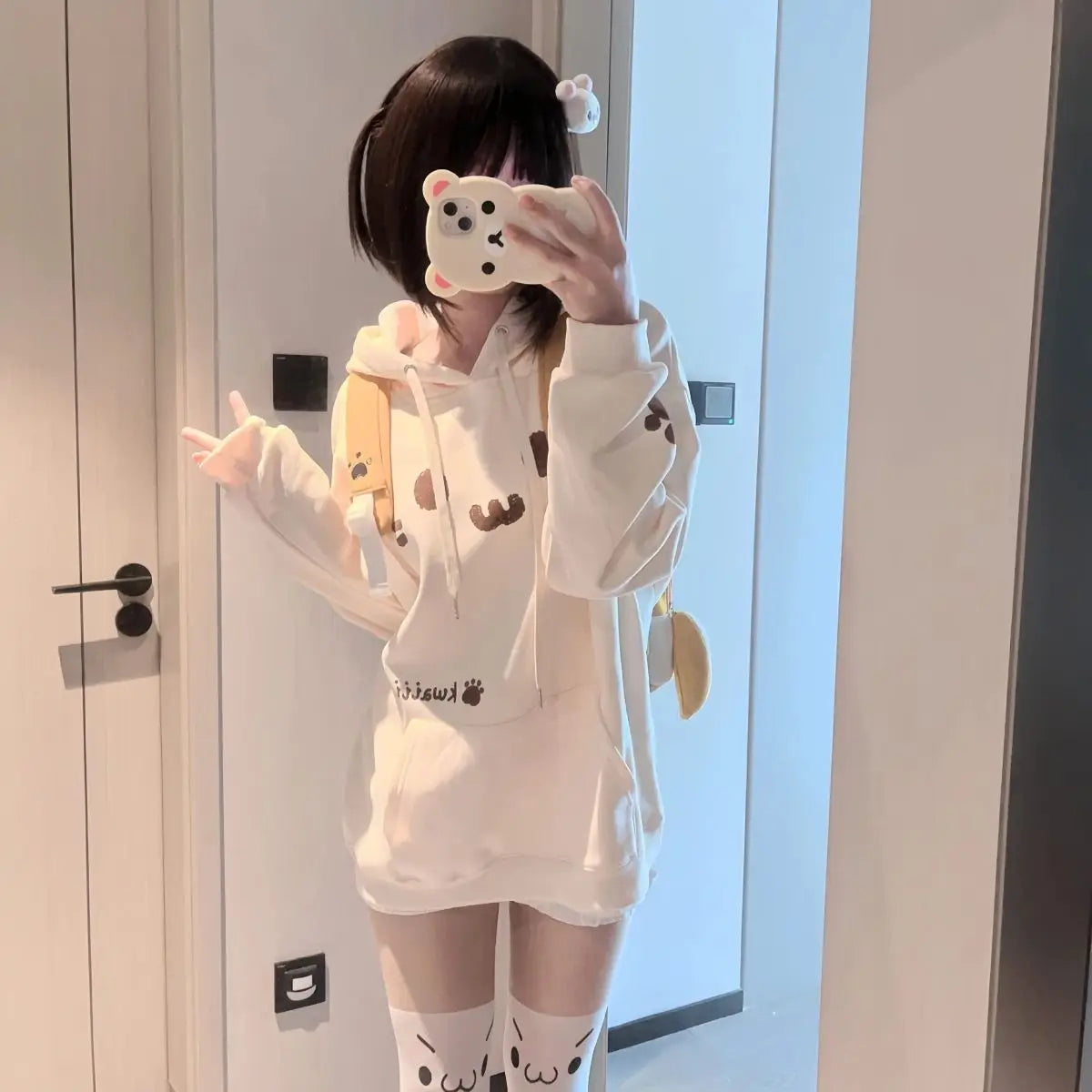 Sudadera con capucha "UwU Cat Face"