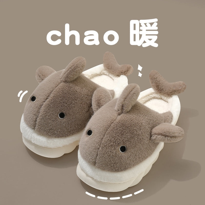Pantuflas de tiburón suaves