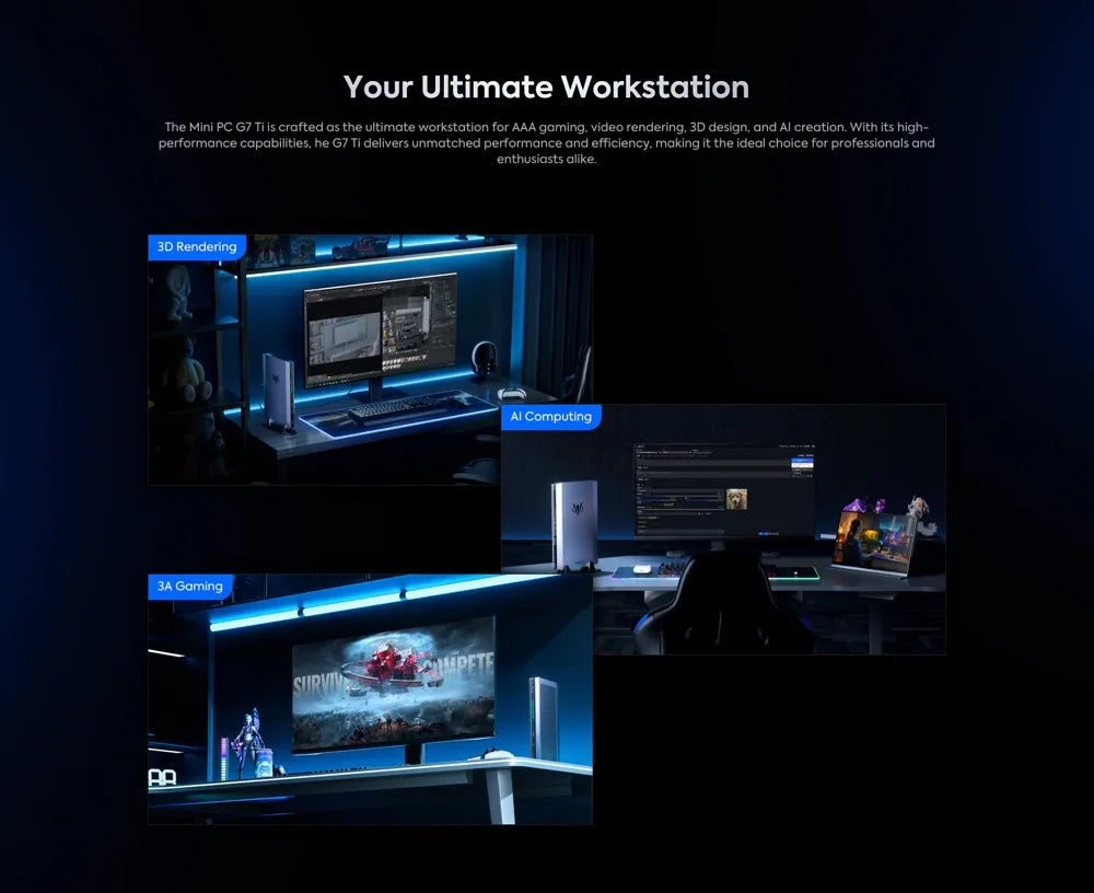 New AtomMan Gaming Mini PC G7 Ti /G7 Ti SE Intel Core i9-14900HX/ i7-14650HX+RTX 4070 DDR5 Minisforum AI Graphics Gaming Mini PC