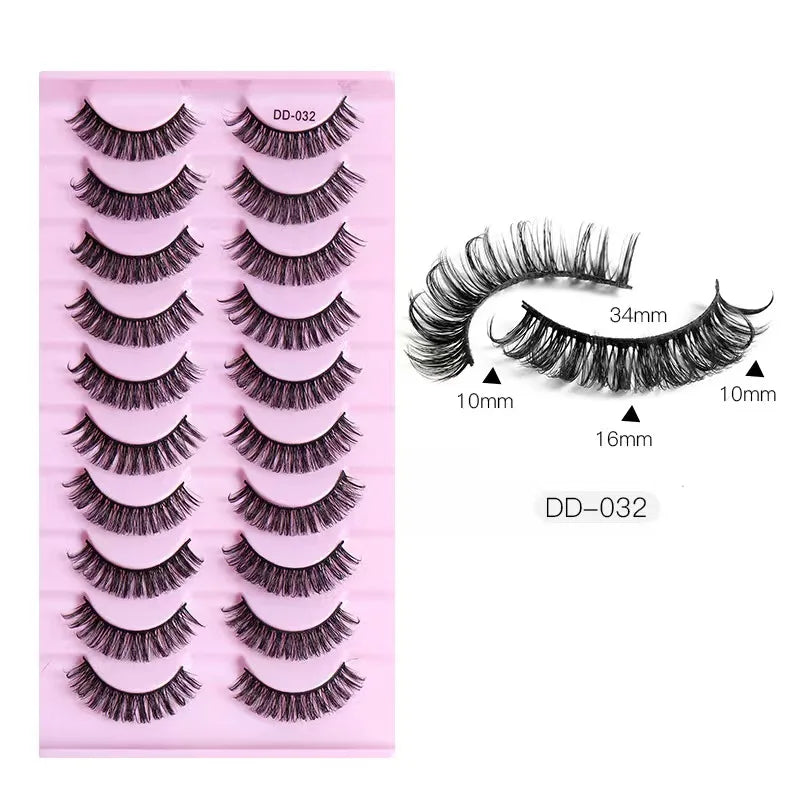 Faux mink eyelashes natural 3d mink lashes makeup volume false eyelashes in bulk cilio H13 E-08