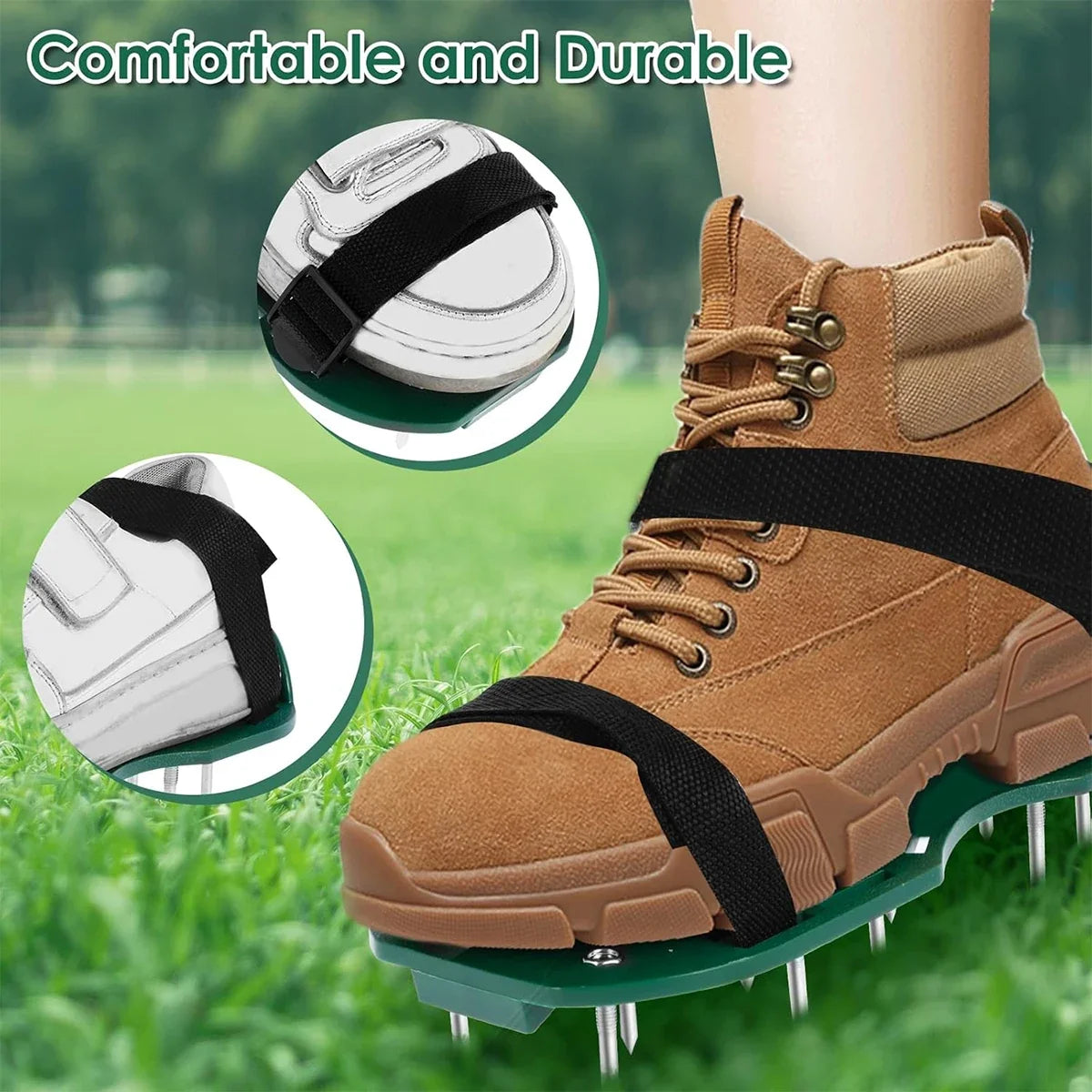 Lawn Aerator Shoes Adjustable Spiked Aerating Sandals Machine Gardening Tools Products Manual Ground Surcador Accessories Tool