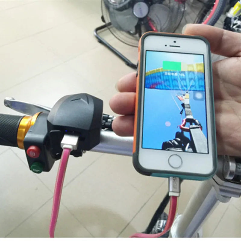 Electric Bicycle USB E-bike Charger Output 5V 2A For Mobile Phones Input DC 36V 48V 60V 72V Handlebar For Mid Hub Motor Kits