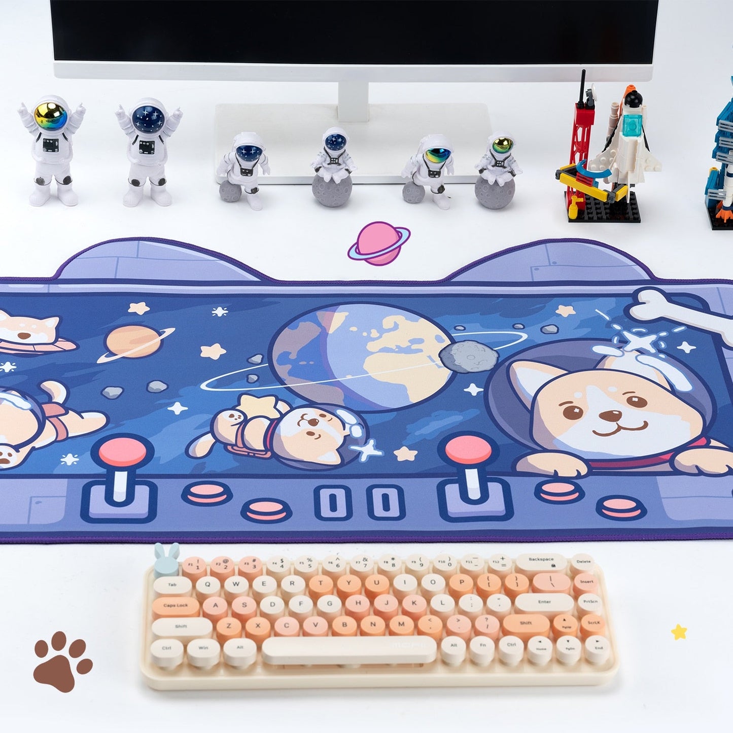Alfombrilla de escritorio Shiba Inu en el espacio