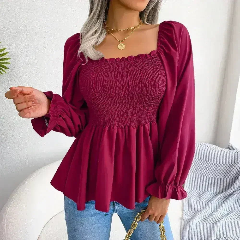 Loose Fit Chiffon Blouse - Elegant Polyester Top | Femstylo