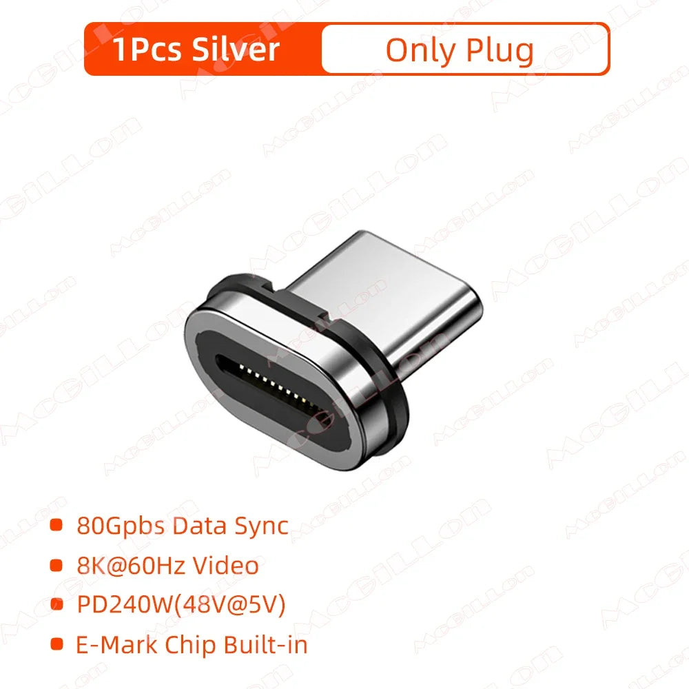 240W USB4.0 80Gbps Thunderbolt5 Magnetic Type-C OTG USB C To USB-C Fast Charge Magnet Converter Cable 8K@60Hz USB Type C Adapter