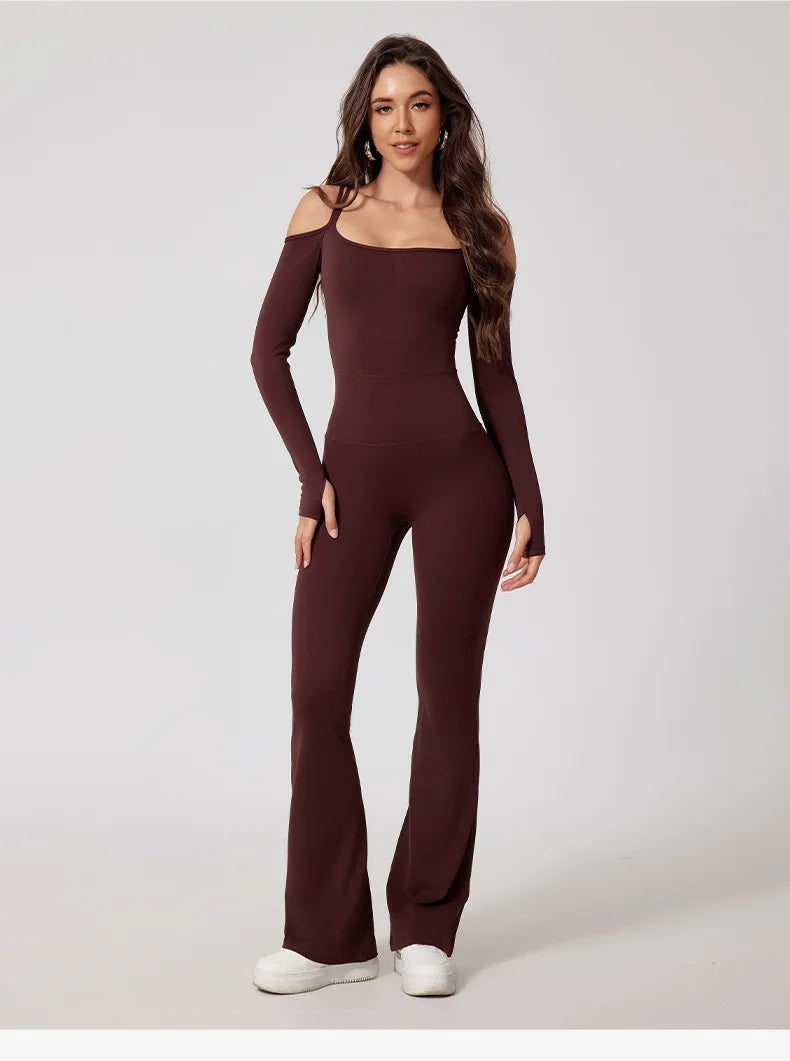 Mono de Yoga para Mujer, Peto Deportivo, Pantalones Acampanados