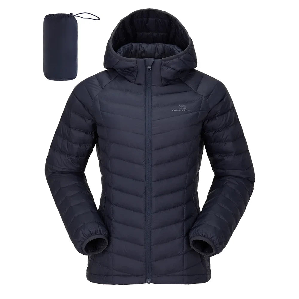 GOLDEN CAMEL Women's Down Jacket Hooded Winter Light Weight Short Puffer Coats Packable Warm Windproof Jacket for Women Clothes