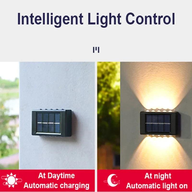 10 LED Solar Wall Lamp Outdoor Waterproof Solar Powered Light UP and