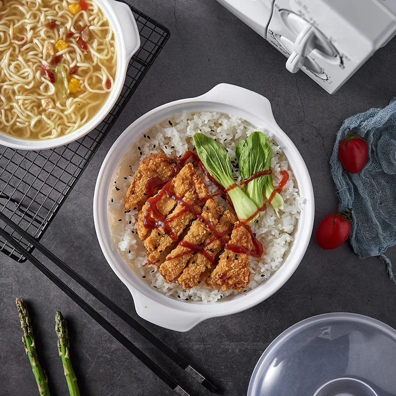 Microwave Oven Special Box Heated Soup Pot Rice Steamed Hot Steamed Buns with Lid Eco-friendly Food Grade Kitchen Tool