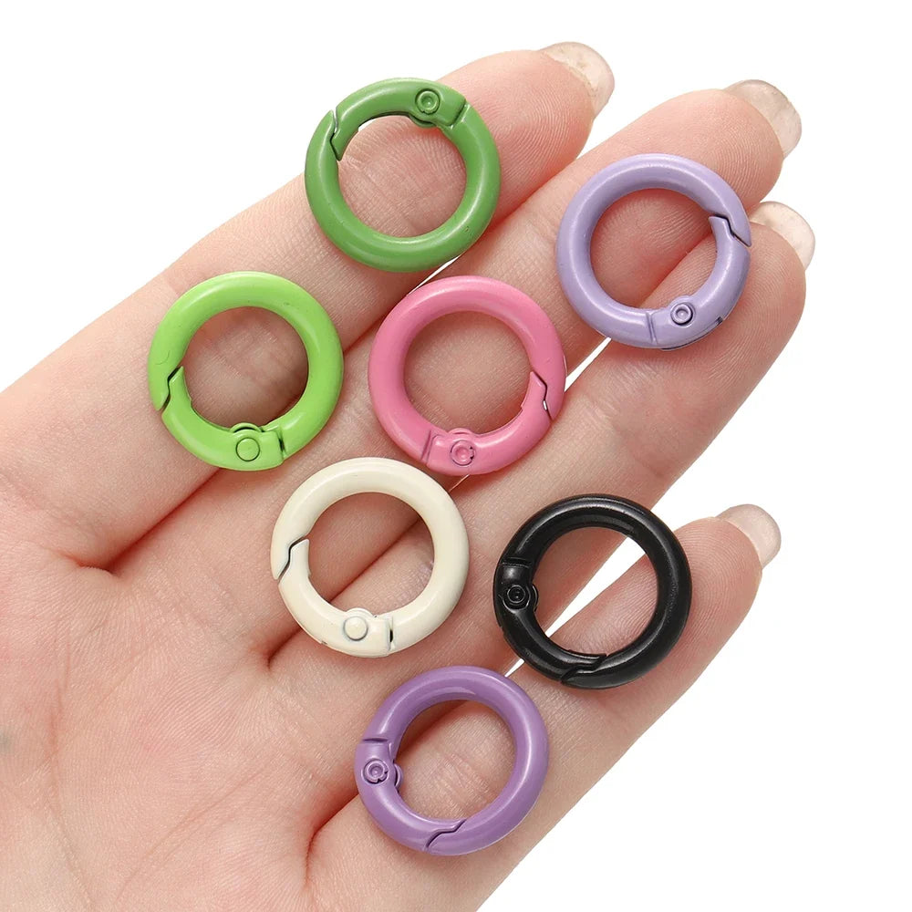 5Pcs Colorful  O Ring Spring Clasp Openable Round Carabiner Keychain Clips Hook Dog Chain DIY Jewelry Buckle Connector