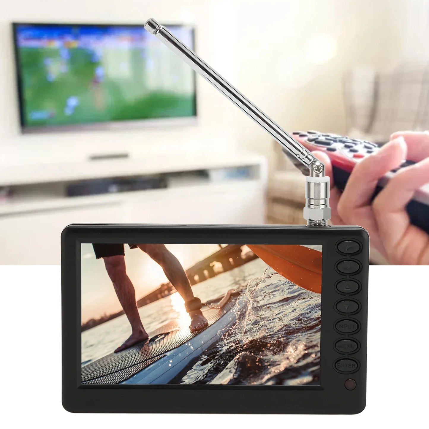 5 Inch Portable TV ISDB T Compliant Rechargeable 1080P Mini Digital Television Mini TV Mini Digital Television  Digital TV