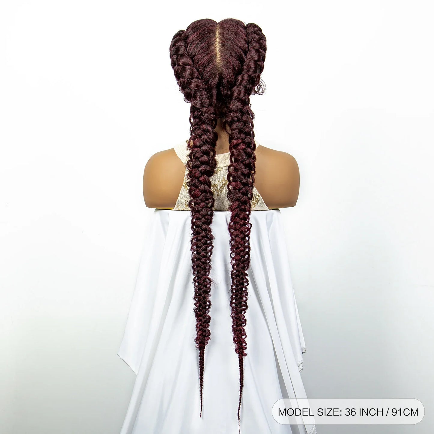 1B/30 Dark Brown Synthetic Lace Frontal Dutch Box Braided Wigs for Black Women Fishtail Braids Wigs with Baby Hair Cornrow Wigs