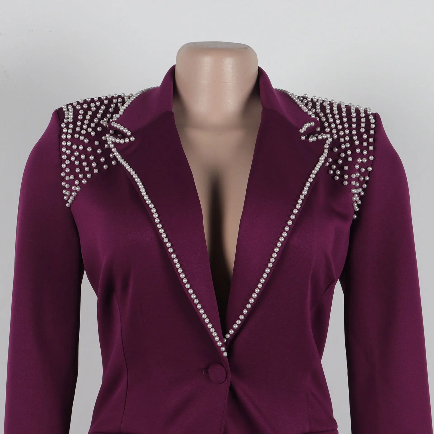 2 Pieces Women's Sets Autumn Winter Long Sleeve Pearl Blazers Suit Tops And Pants Suits Two Piece Set Tracksuit Outfit 2026