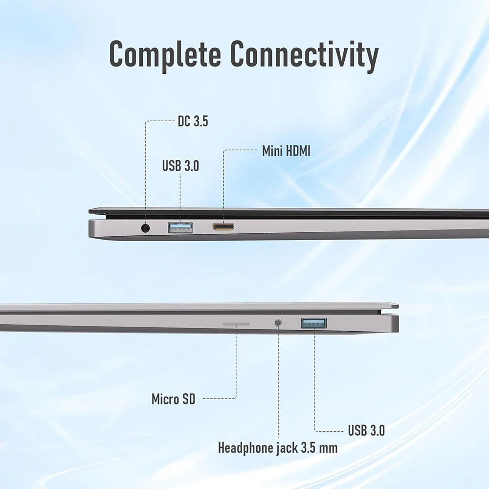 Xiaman Ultra Slim Windows 11 Laptop Computer 14.1" 12GB RAM 1TB 2TB SSD Intel A3950 Notebook 1920*1080 Office Study Computer PC