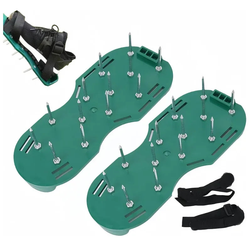 Lawn Aerator Shoes Manual Lawn Aerator with Spike Adjustable Spiked Aerating Sandals Reusable Plastic Lawn Aerator Sandals