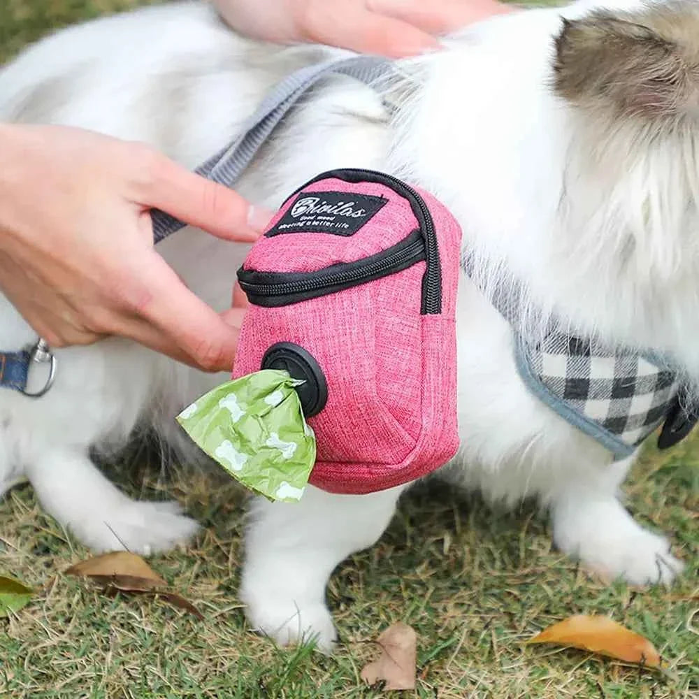 Dog Treat Training Pouch with Built-In Poop Bag Dispenser
