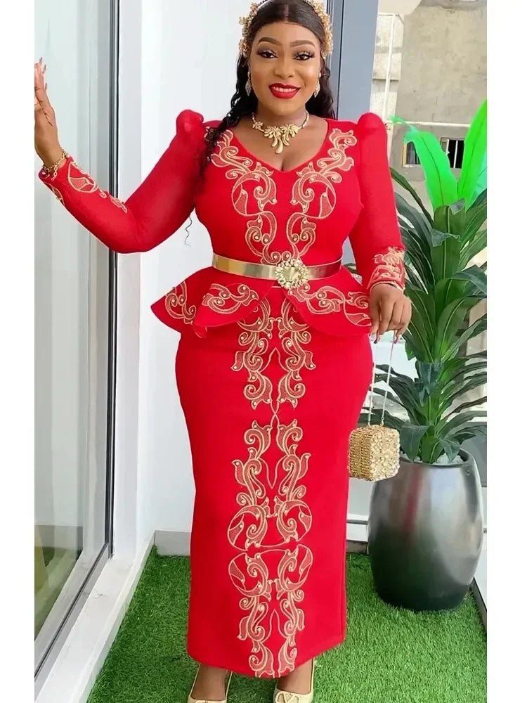 Elegant African Dresses for Women New Africa Clothing Plus Size Wedding Party Long Dress Dashiki Ankara Outfits Robe