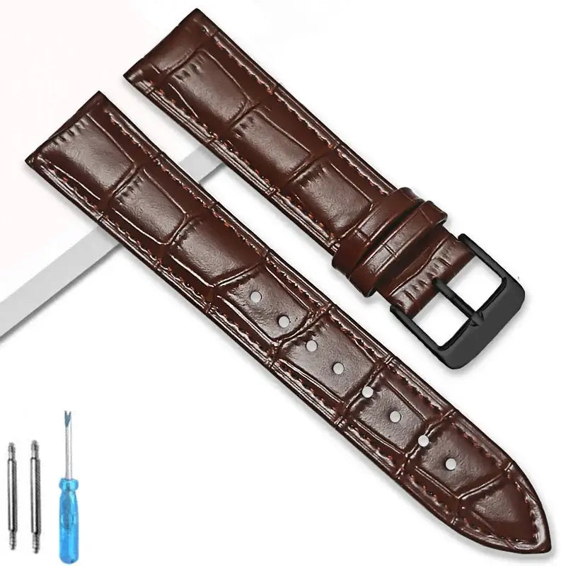 Garmin 18/20/22mm Quick Release Crocodile-Embossed Leather Buckle Band