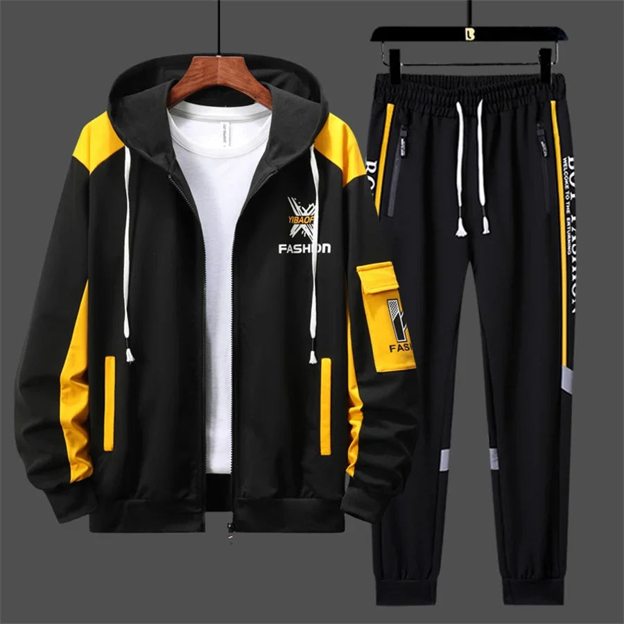 Men’s Printed Cardigan & Pants Tracksuit Set
