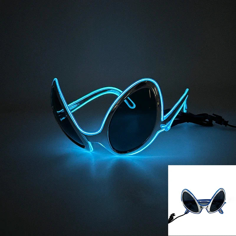 Glowing Glasses for Night Club Performers LED Glasses Party Dancing Rave Christmas 6V Led Futuristic Soldier Glasses Neon Lights