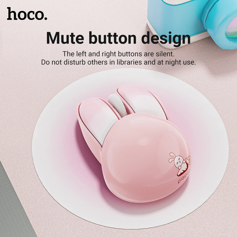 Ratón de computadora inalámbrico con diseño de conejo