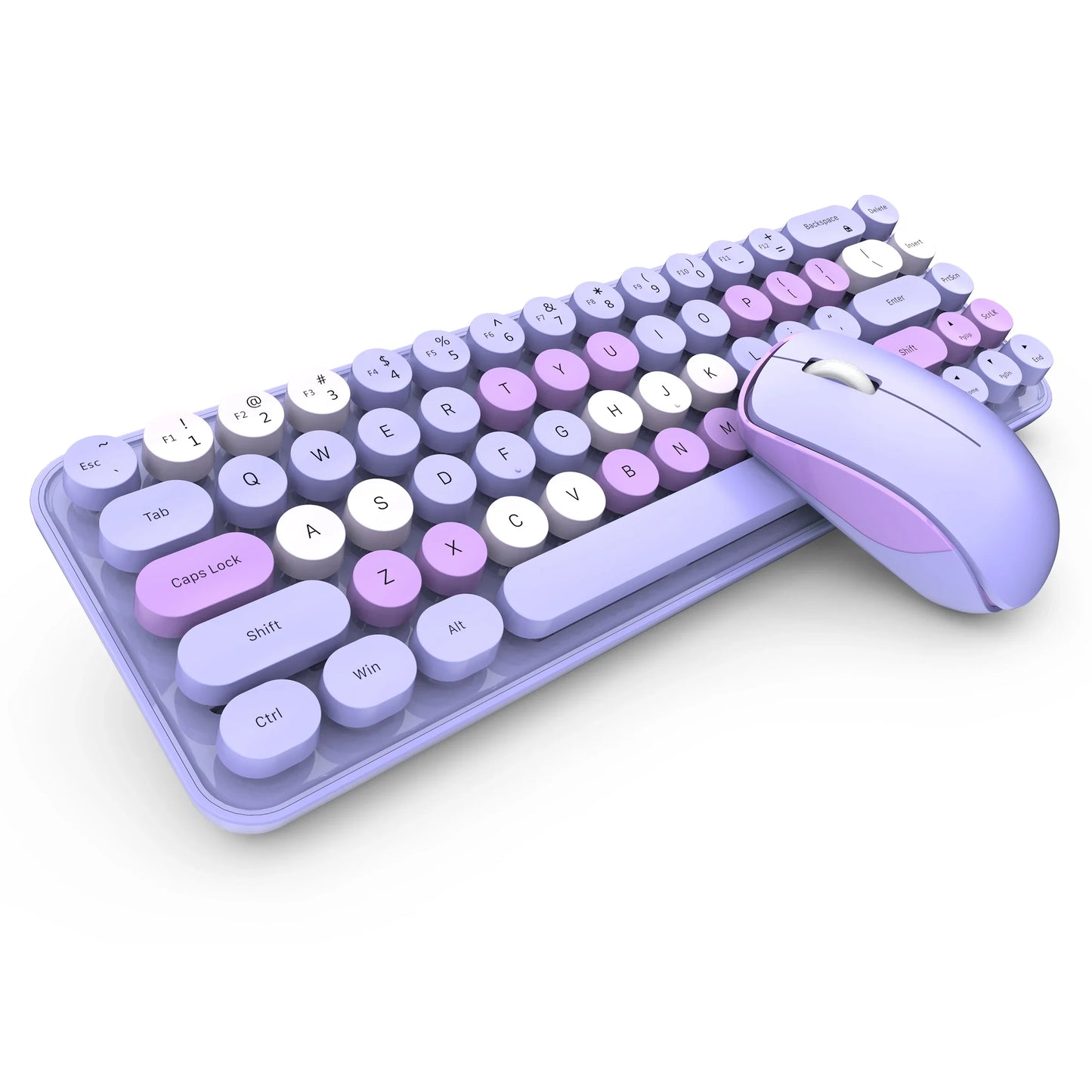 MOFii Idol Wireless Keyboard Mouse Combo, Macaron Gradient, Quiet Compact Portable Set for Laptop/Desktop Office