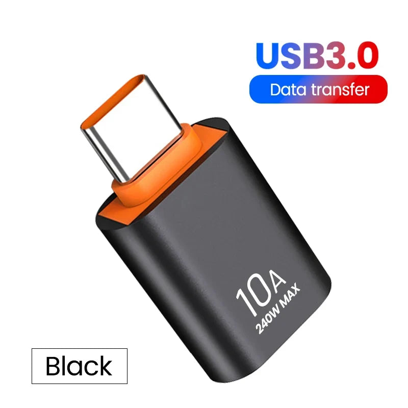Elough 10A OTG USB 3.0 To Type C Adapter USB C Male To USB Female Converter Fast Charging OTG For Macbook Laptop Xiaomi Samsung