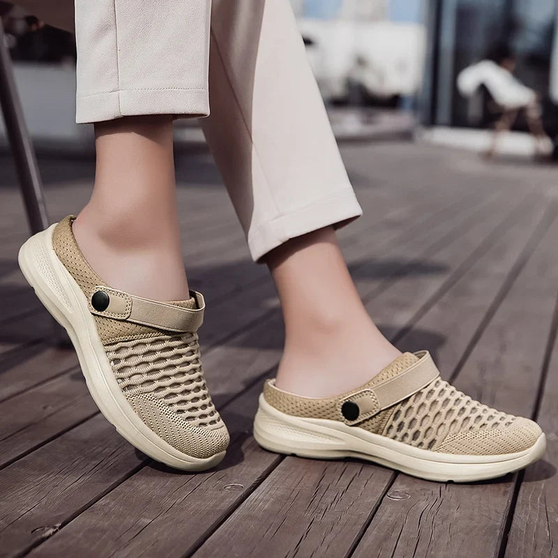 Women's Summer Sports Shoes New Platform Sandals Women Mesh Sports Breathable Beach Flat Bottom Trendy Outdoor Walking Slippers