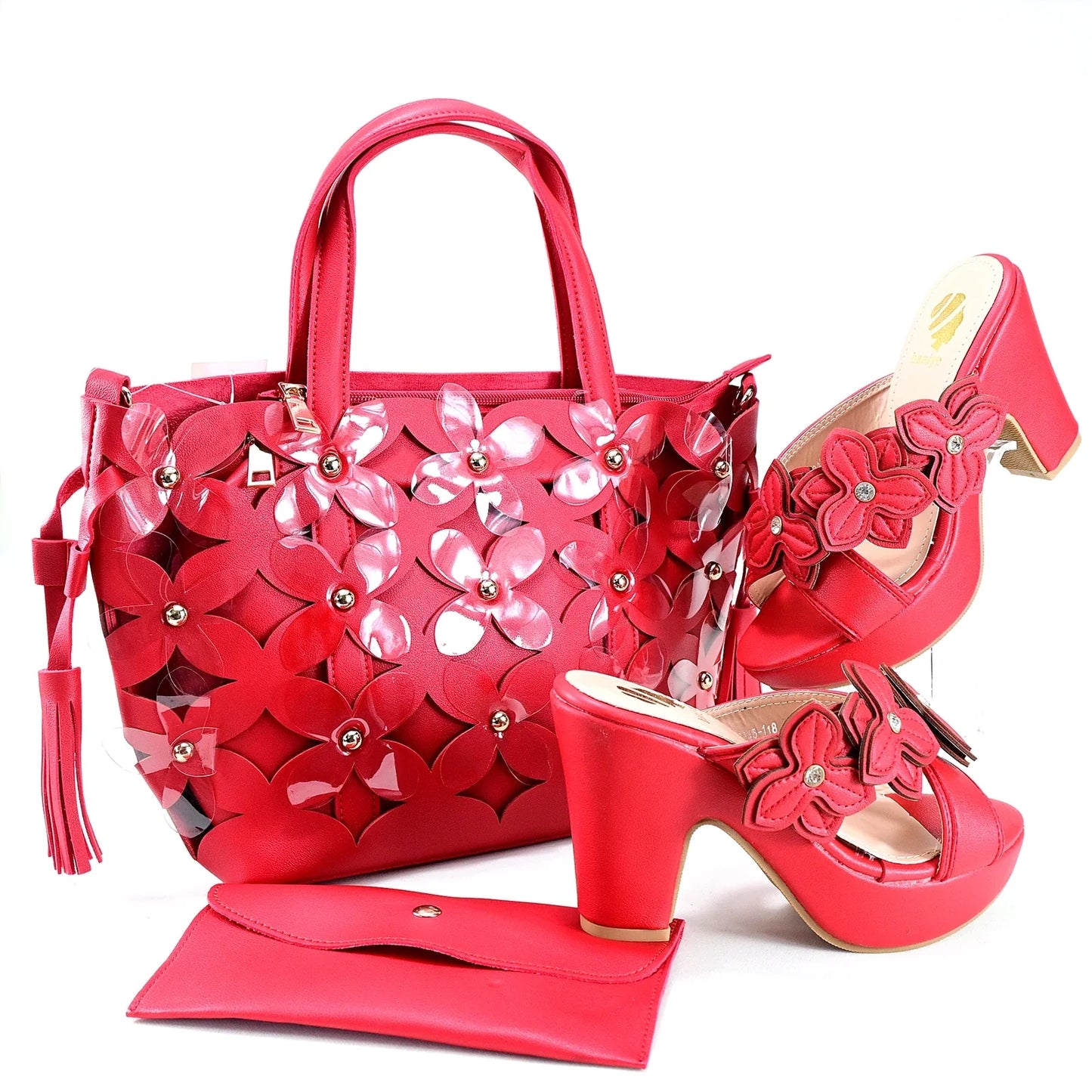 Conjuntos de zapatos y bolsos italianos para fiesta de noche HRT1-50