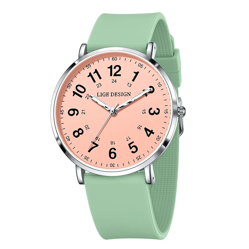 Women's Arabic Numeral Silicone Quartz Watch