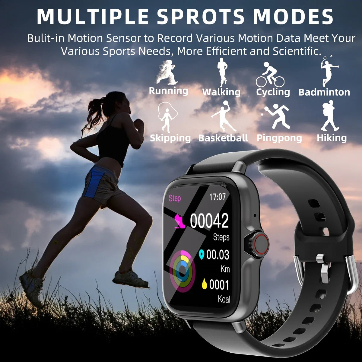 1.83'' Smart Watch with Message Answer Call Sleep Monitoring Sports