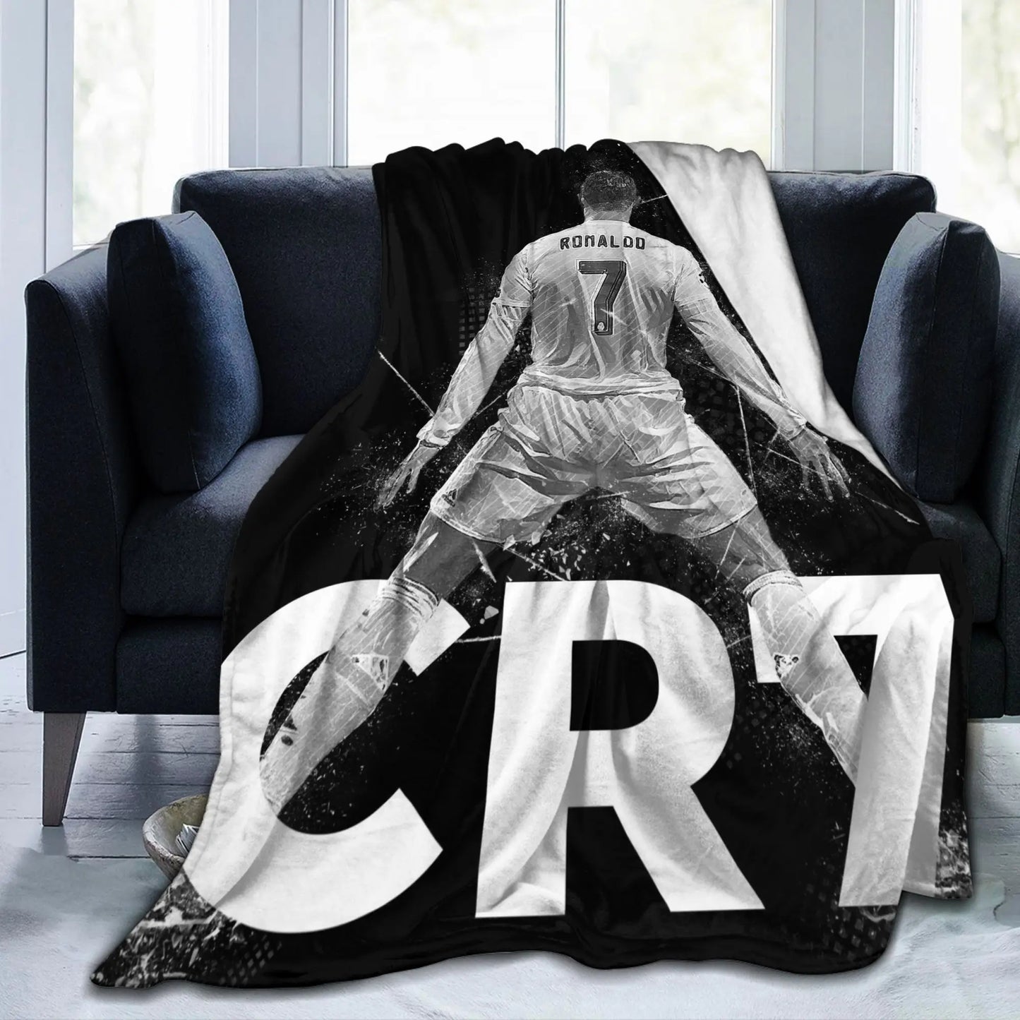 CR7  Football Soccer Blanket Ronaldos Flannel Funny Warm Throw Blanket for Bedding Lounge Decoration