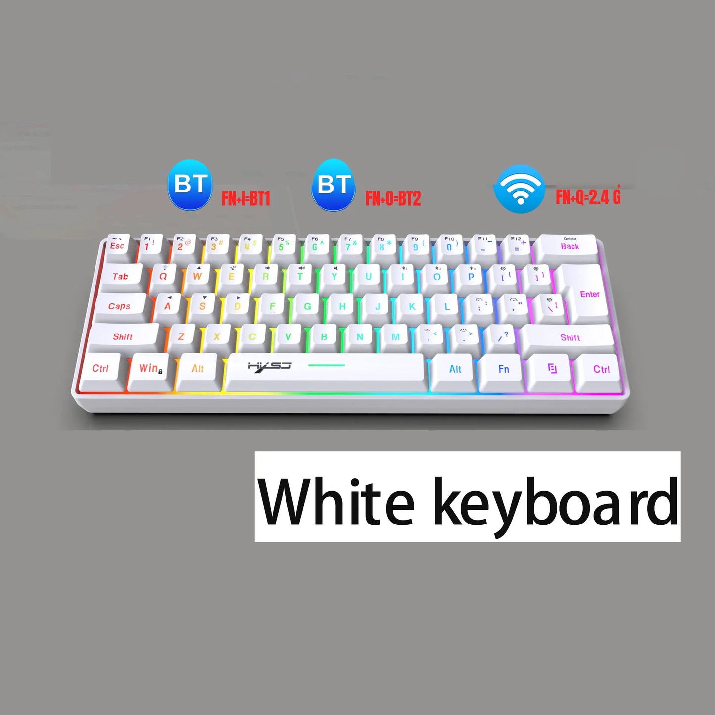 Wireless keyboard mouse combo Bluetooth key board  60% kit 2.4Ghz computer white Gamer keyboards Mice combos set teclado pc