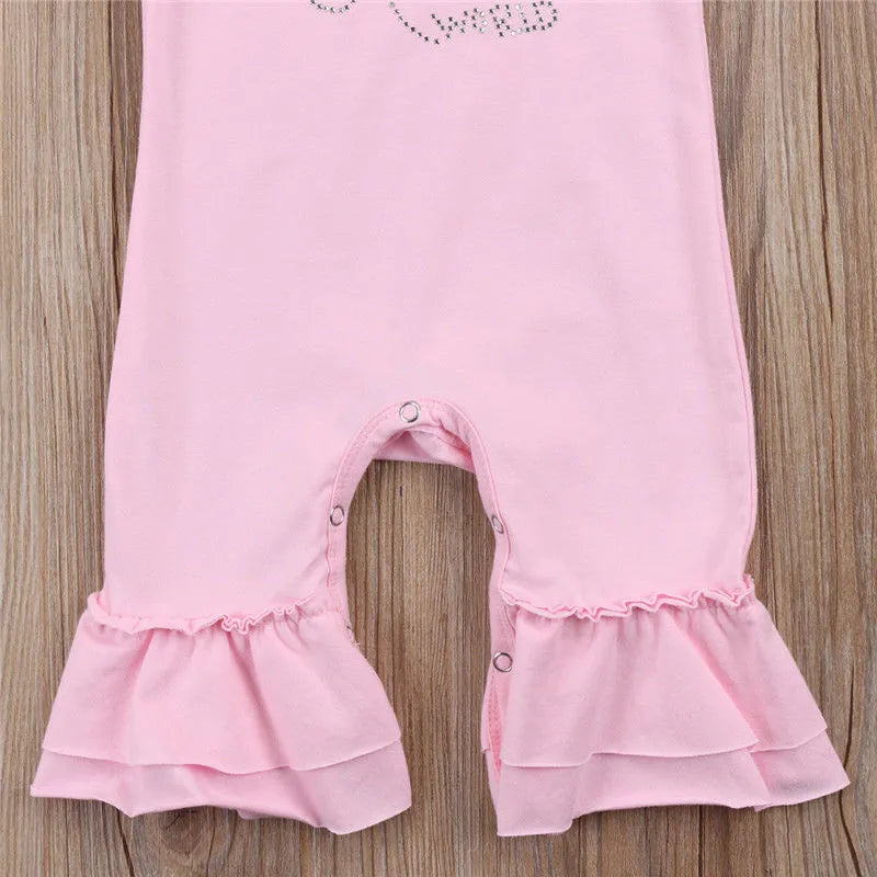 0-18months Baby Girls Romper with Headband Solid Pink Summer Short