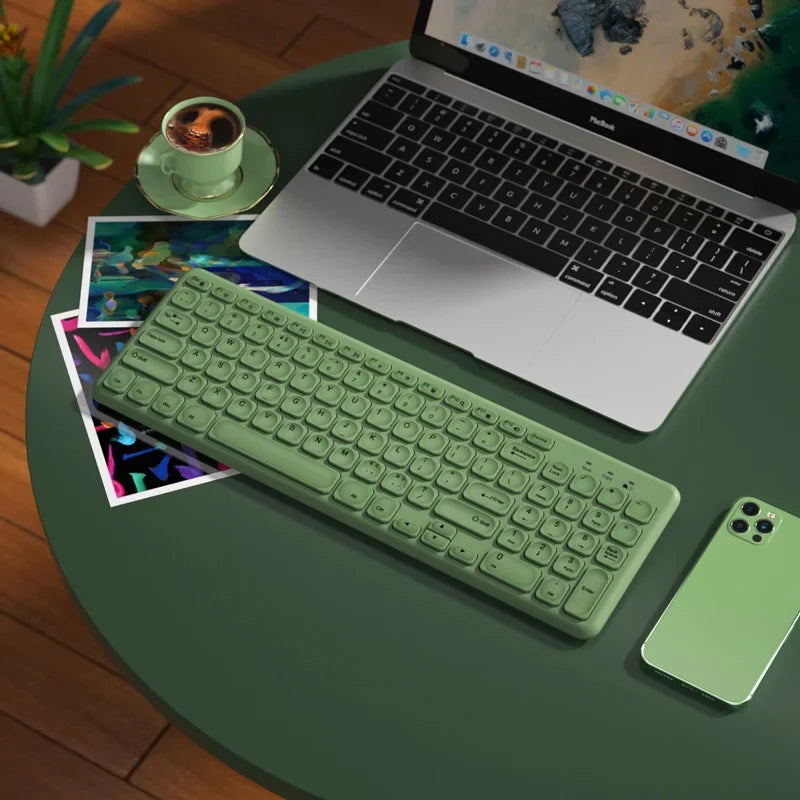 Fashion Keyboard and Mouse Set Wireless PC Gamer Keyboards and Mouse Kit Ultra Thin Office Ergonomic Gaming Keypad Mice Purple