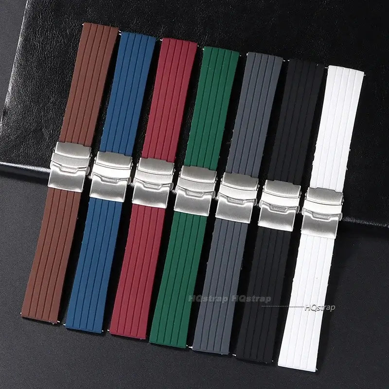 Amazfit Balance, GTR, GTS & Bip Ribbed Silicone Band, Deployment Clasp