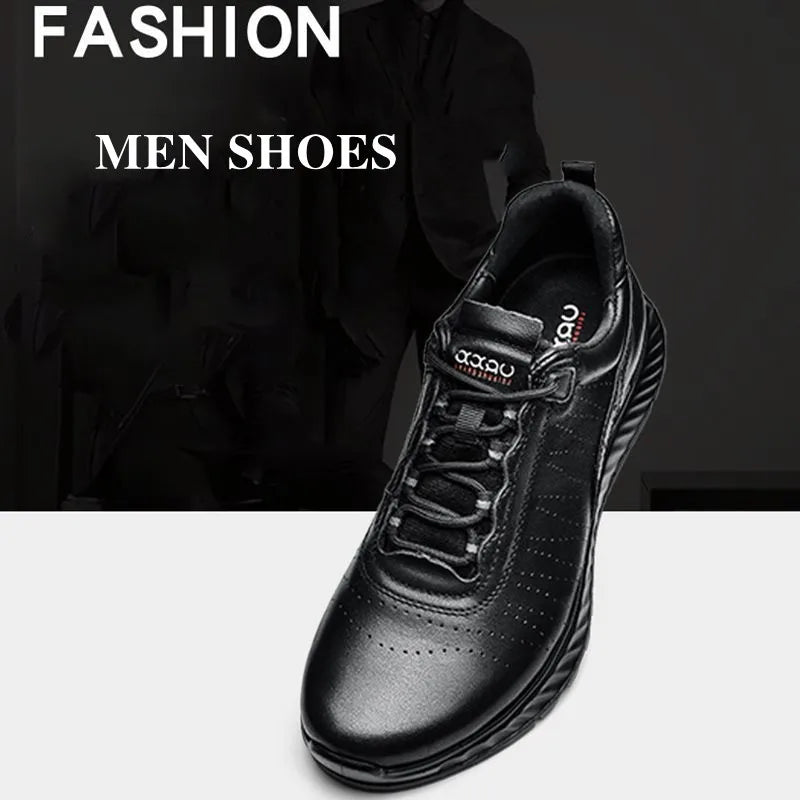 Genuine Leather Treking Shoes Mens Casual Shoes Business Brand Male Footwear Soft Comfortable Walk Sneakers
