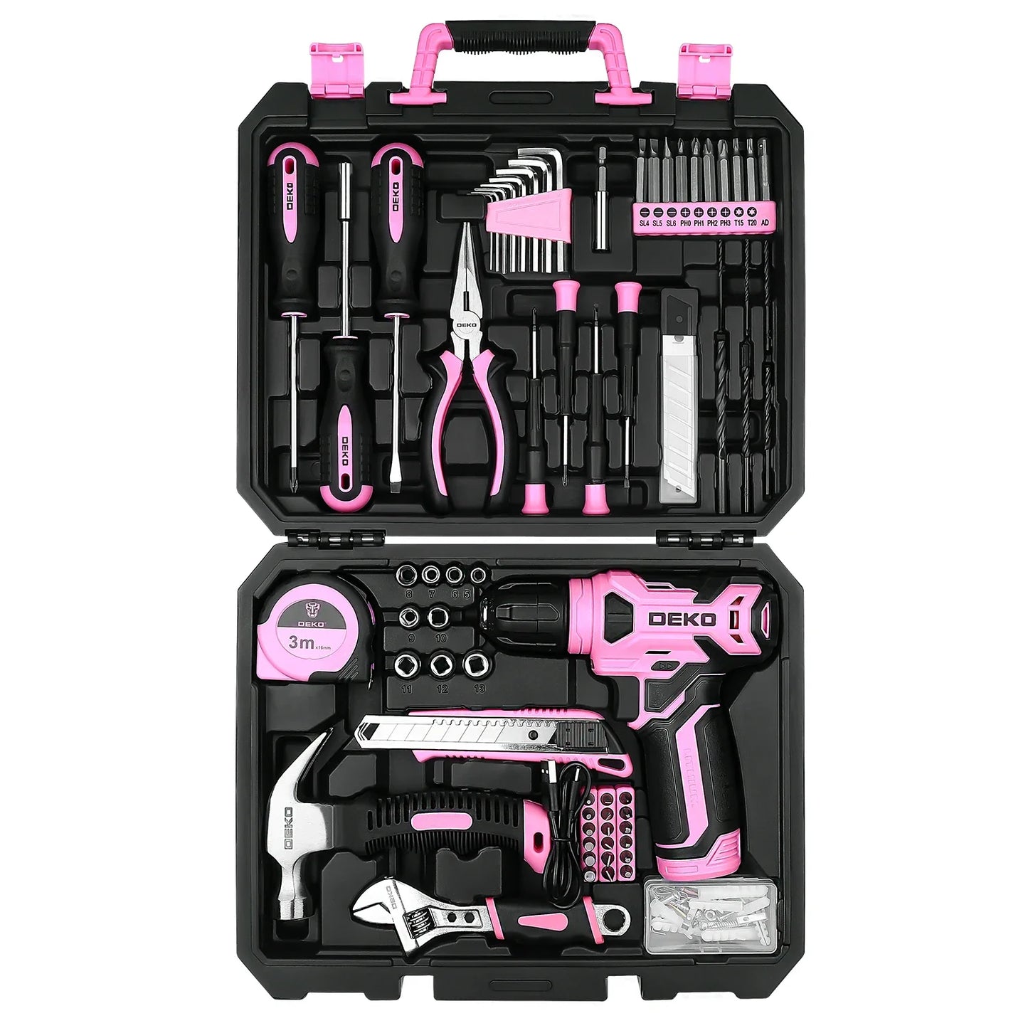 DEKO 126-Piece Power Tool Combo Kit With 8V Cordless Drill