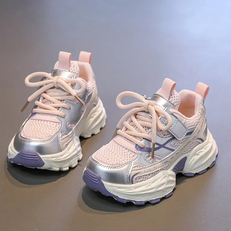 Children Mesh Sports Shoes 2025 Spring New Kids Sneakers for Girls Boys Lightweight Soft-soled Toddlers Running Chunky Sneakers