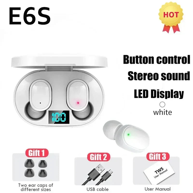 E6STWS Bluetooth headphones are wireless Bluetooth music headphones and noise-cancelling headphones suitable for Android and ios