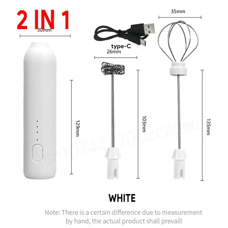 Upgraded Electric Coffee Frother And Milk Whisk USB Rechargeable