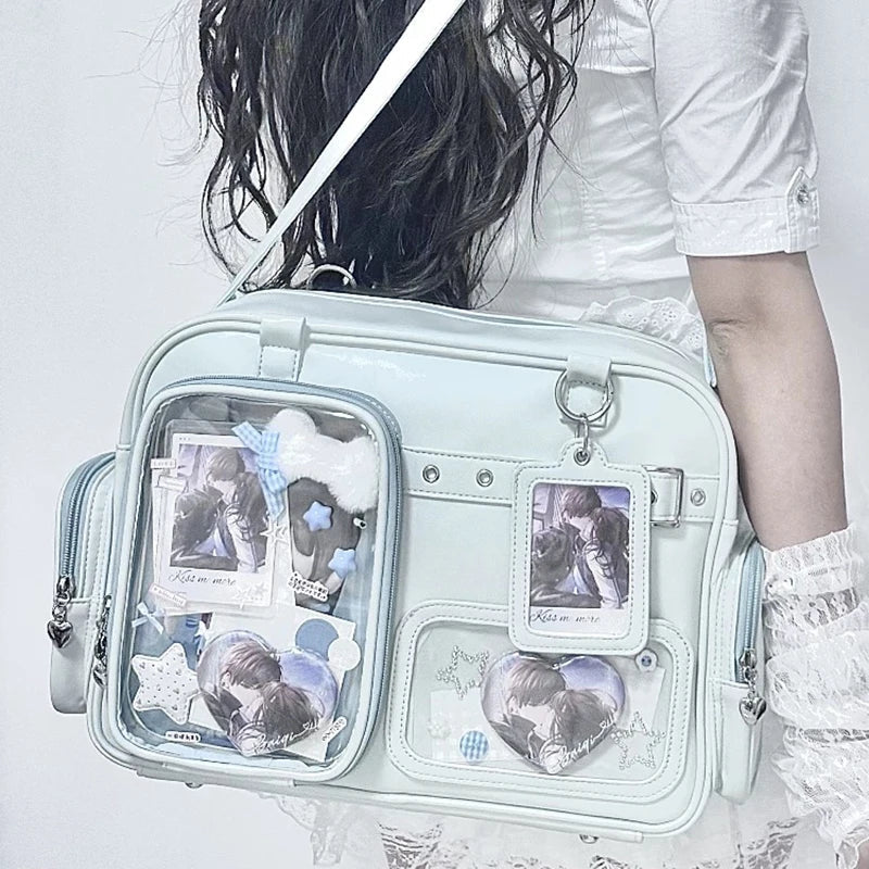 Bolso Bandolera Pastel con Ventana Transparente